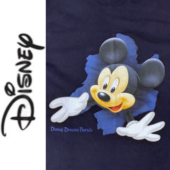 EUC Disney Mickey Mouse graphic crewneck s/s navy t-shirt, XL - Picture 9 of 16